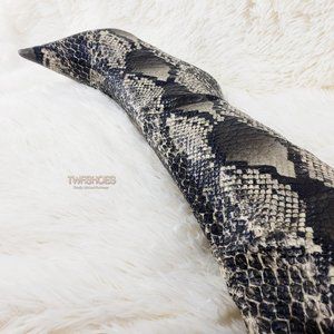 Brown Snake 4.5" High Heel Wide Top Thigh Boots